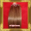 ELIBESS 14"- 26" 1g strand 100g set Micro ring loop remy indian Human Hair Extensions Factory Price #4 medium brown dhl free