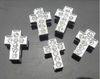 Högkvalitativ 100PC / Parti 8mm Full Rhinestones Cross Slide Charms Fit för 8mm DIY Tillbehör Wristband Armband