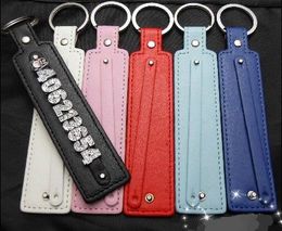 50pcs PU leather Key chain fit for 8mm side letters and slide charms