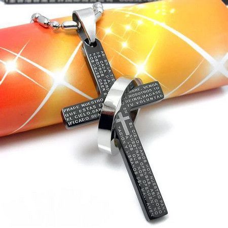 New!! Titanium stainless steel bible cross Pendant Necklaces Fashion Men women Jewelry Mix color in stock 
