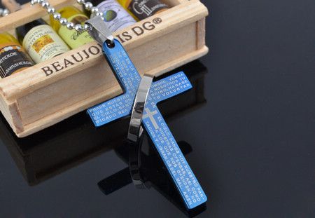 Neu!! Titan Edelstahl Bibel Kreuz Anhänger Halsketten Mode Männer Frauen Schmuck Mix Farbe auf Lager 24 Stück