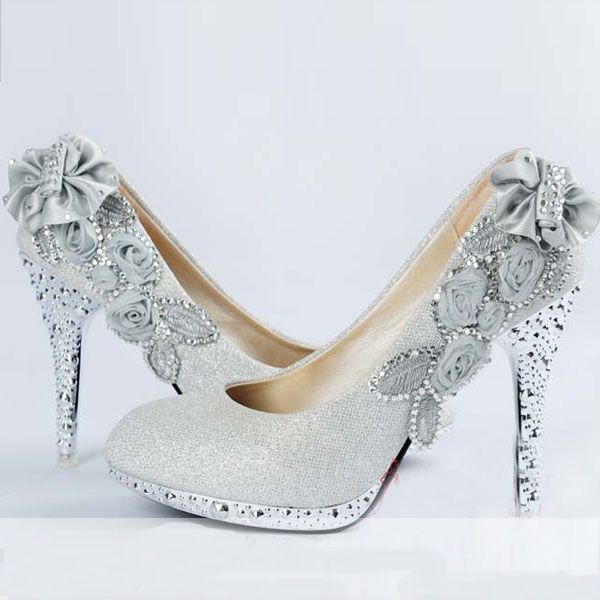 Newest Princess Bridal Flower High Heeled Shoes Womens Wedding Shoes ...