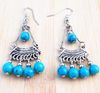 Hot Vintage Handmade Tibetan Silver turquoise beads tassel Pendant Earring Stylish Women xms gift 20pair/lot