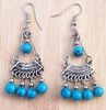 Hot Vintage Handmade Tibetan Silver turquoise beads tassel Pendant Earring Stylish Women xms gift 20pair/lot