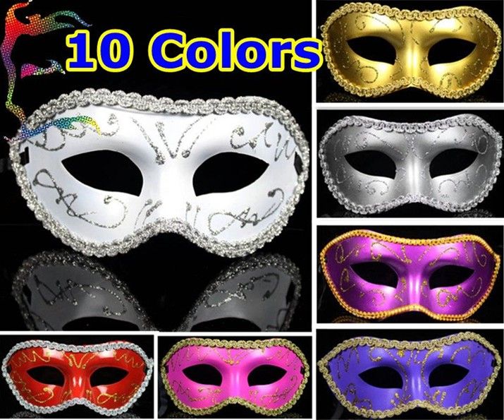 Half Face Gold Powder Flower Around Party Masks Painting Halloween