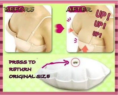 ADJUSTABLE INFLATABLE PUMP IT UP MAGIC BRA INSERTS LIFT SUPPORT PADS