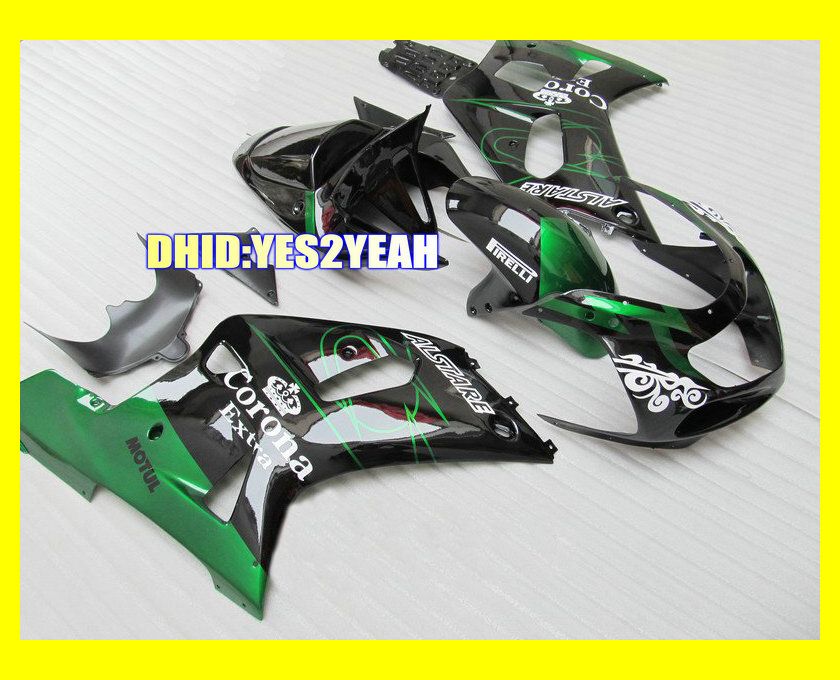 Motorcycle Fairing body kit for SUZUKI GSXR600 750 2001 2002 2003 GSXR 600 GSXR750 K1 01 02 03 Green black Fairings set SD25