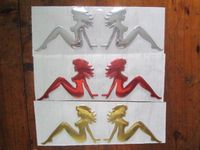 30 sztuk / partia 3D PCV Mermaid / Syrena Morza Zabawna Samochodowa odznaka emblematy 16 * 5 cm Mix Kolor Zabawne naklejki samochodowe Naklejki