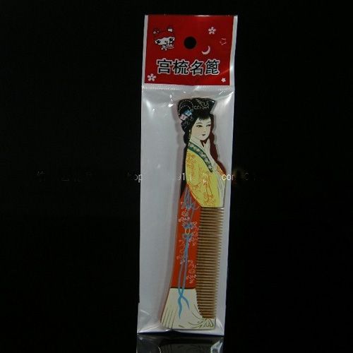 Hand Painted Wooden Hair Combs Christmas Wedding Birthday Party Favor Chinese style Crafts with English Introduction 