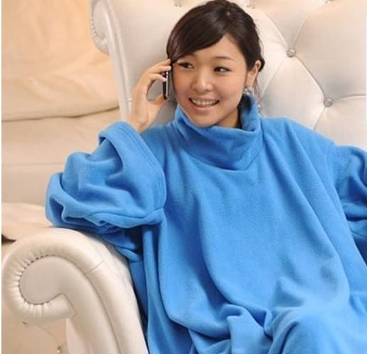 Lazy Sleeve Blanket / Luftkonditionering Täcken / Robe Navy Blue