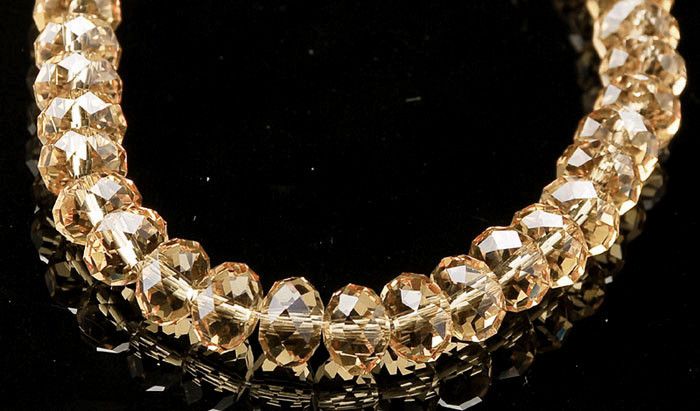 Rondelle de cristal à facettes topaze, perles amples de 8mm, de 144 pièces d'espaceurs de bijoux en cristal, sell4874378