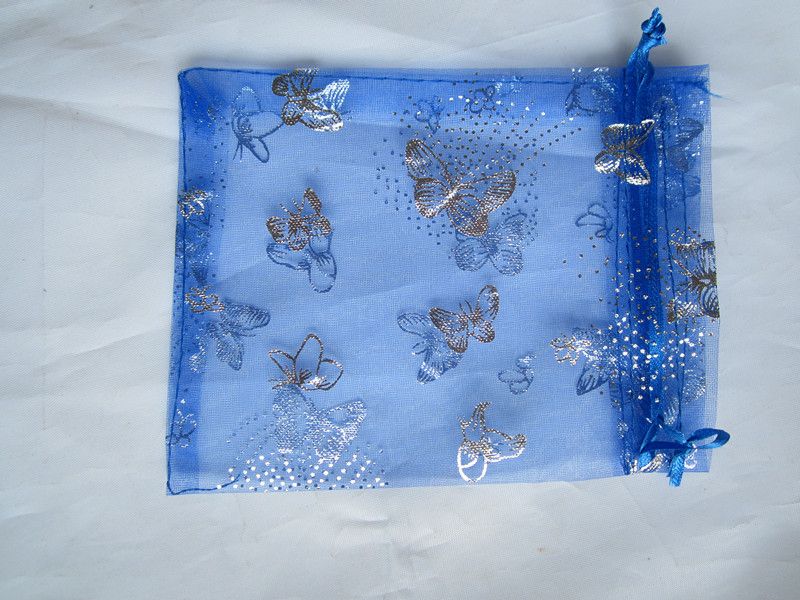 Venda prata borboleta organza saco de presente de casamento saco de embalagem de jóias de natal 200 peças cores misturadas 6333986