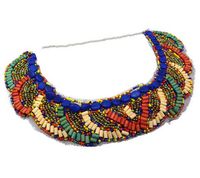 Wholesale Bohemian Multi Colors Beads Lace Pattern Choker Flower Collar Charms Necklace womens dress jewelry