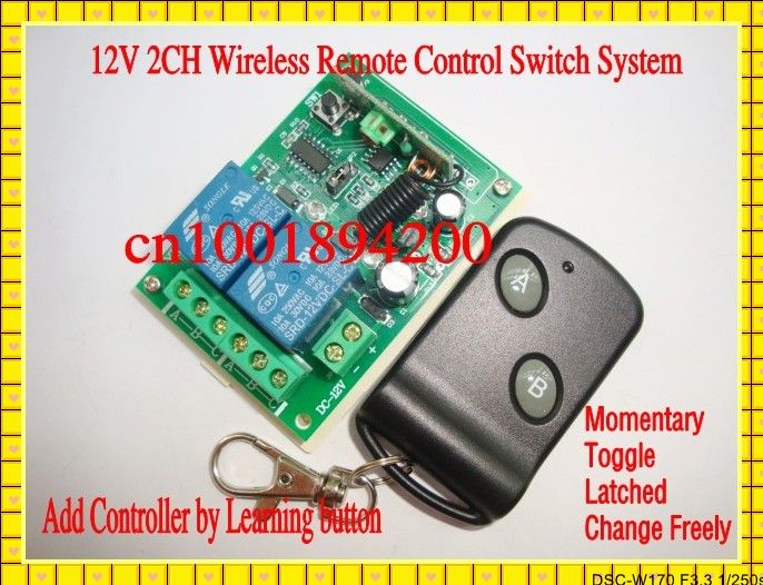 12V 2CH Radio Frequency Wireless Remote Control Switch System Receiver