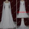 2017 Greek Long Sleeves Wedding Dresses Square Neckline And Detachable Train Real Actual Images Bridal Gowns DB82