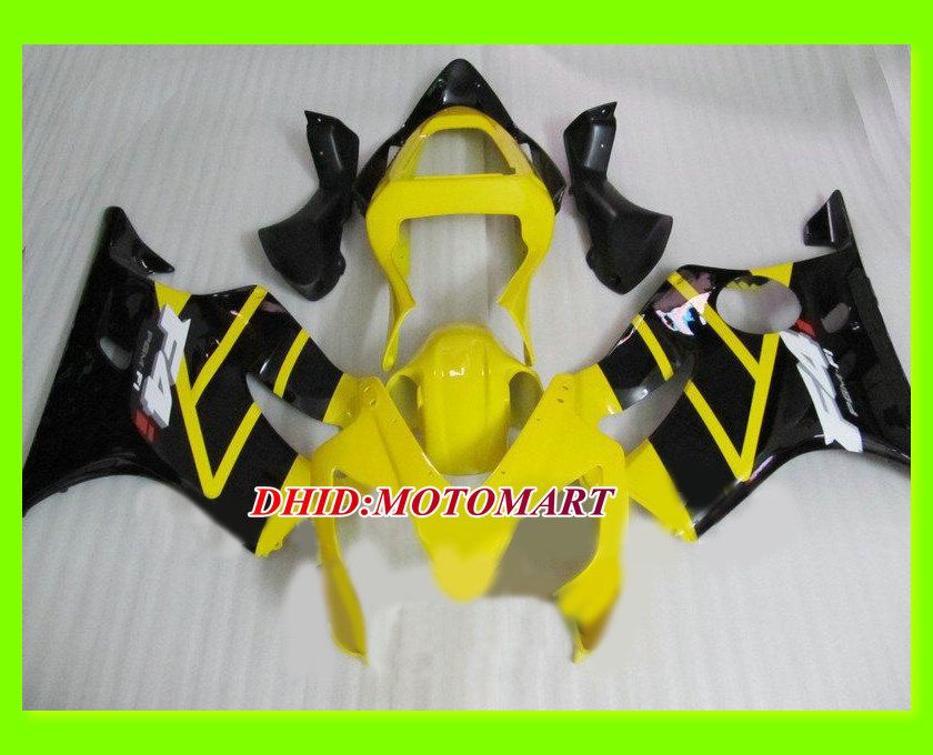 Motorfiets Fairing Kit voor HONDA CBR600F4I 01 02 03 CBR600 F4I 2001 2002 2003 CBR 600 F4I GELE BLACKELEERS SET