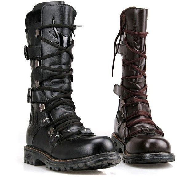 mens tall boots black
