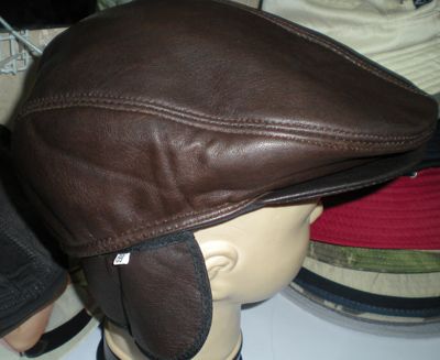 Newsboy Beret Real Leather Style Flat Cap Hat Dec Cabbie Gatsby #2269203e