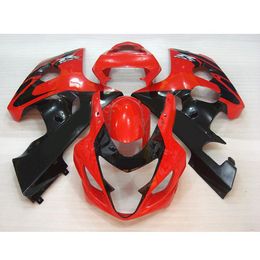 Custom fairing for Suzuki GSX-R600 R750 2004-2005 Red/Black racing Fairings kit,add stickers free