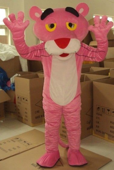 Fast shipping Pink Panther Mascot Costume Adult Size Fancy Dress