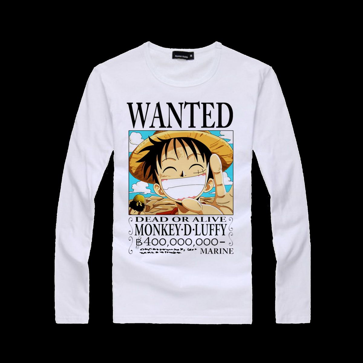 One Piece Anime T Shirt Luffy Wanted Made Of Cotton Fabric Custom