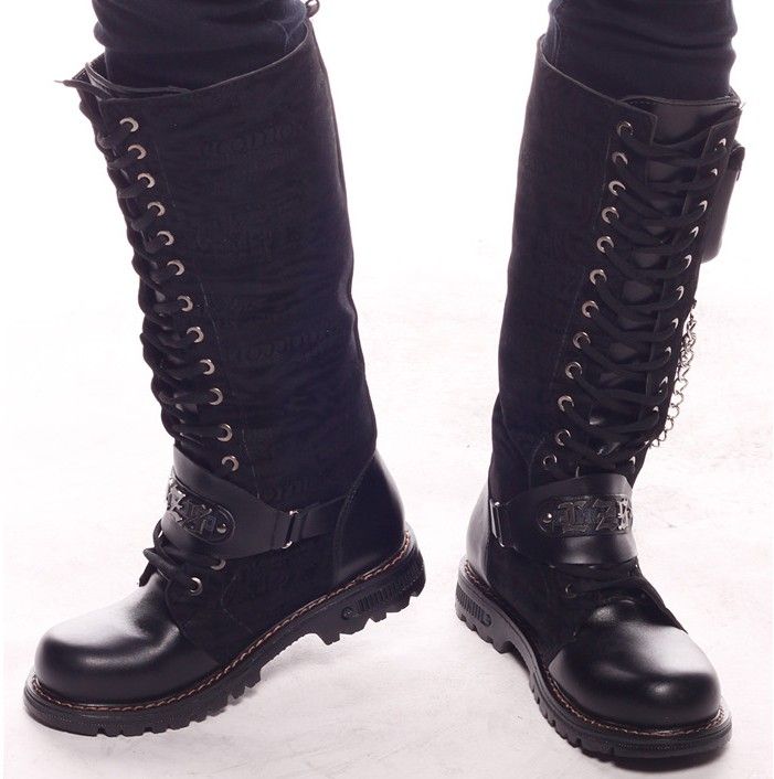 men's high boots lace up