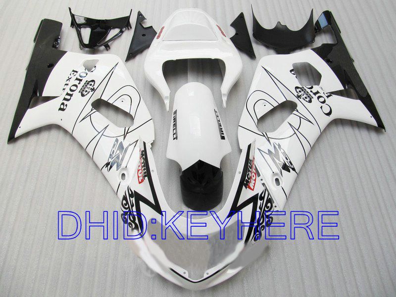 White corona fairing for SUZUKI GSXR 600 750 2001 2002 2003 GSXR600 GSXR750 01 02 03 fairings kit