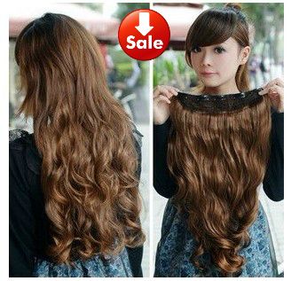Ladies Hair Clip In Hair Extensions For Full Head Synthetic Hair