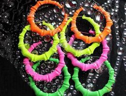 Fluorescent colors 90MM Large exaggeration 10pairs=20pcs Bamboo earrings Nightclubs HIPHOP JAZZ