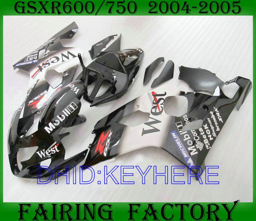 WEST custom fairings for SUZUKI GSXR 600 750 2004 2005 GSX R600 GSXR600 GSXR750 04 05 K4 fairing kit