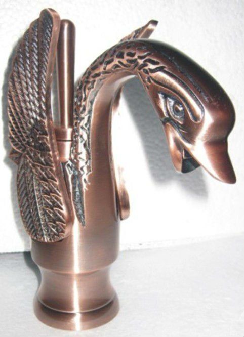 2021 Swan Shape Basin Faucet Antique Brass Bathroom Single Handle Tap