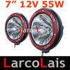 LarcoLais with Video 12V 55W 7" HID Xenon Offroad Vehicles Driving Spot Flood lights SUV ATV 4WD 4X4