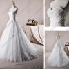 Appliques Sweetheart Bröllopsklänningar 2017 Pearl Beaded Crossed Waistband Real Actual Images Bridal Gowns DB 254