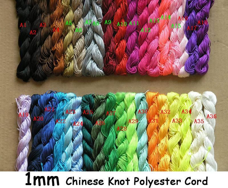 1pcs = 250m / 270Ys 10st 1mm Multicolor Beading Polyester Cord Beaded armband flätat rep