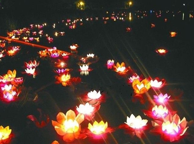 2019 Lotus Lamp Wishing Lotus Light Water Lanterns Floating Water Light Candle Light From