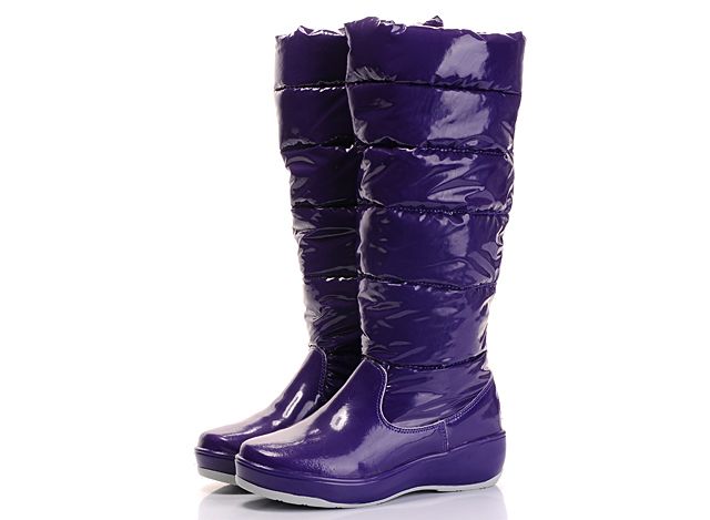 purple leather boots ladies