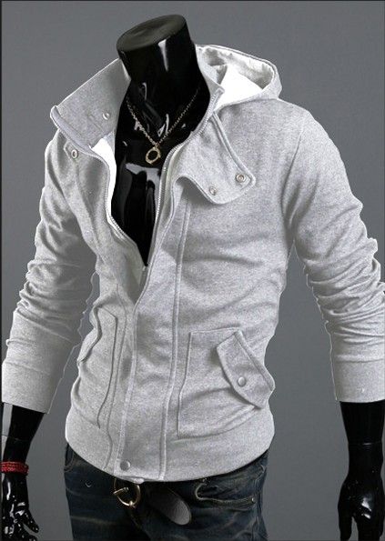 Fashion Korean Mens Slim Fit Hoodie Sweater Male Top/Jacket/Coat ...