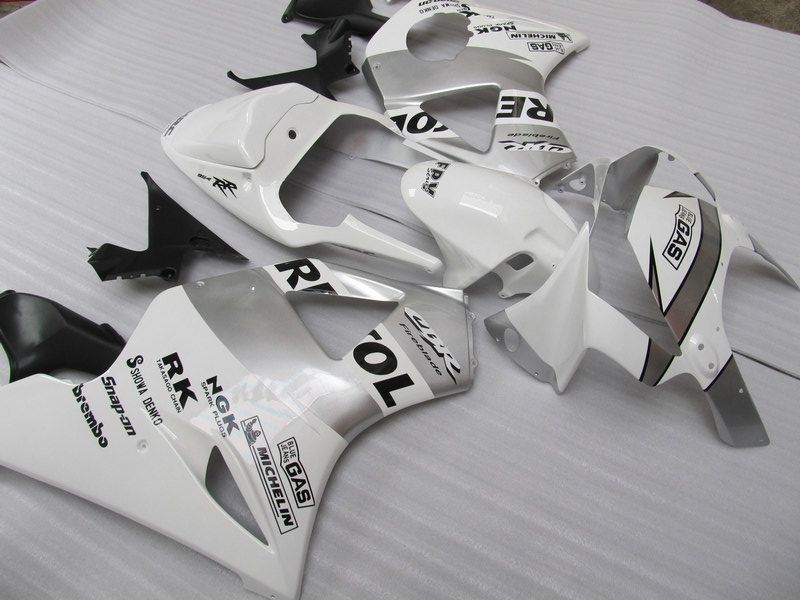 Branco prata Repsol Fairings kit para Honda CBR900RR 954 CBR CBR954RR CBR954 2002 2003 02 03 motocicleta carenagem