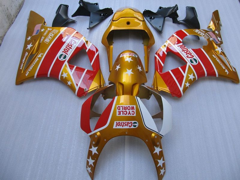 

High quality Golden Fairings for Honda CBR900RR 954 CBR CBR954RR CBR954 2002 2003 02 03 road racing motorcycle fairing, Multi-color