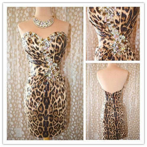 leopard print cocktail dress