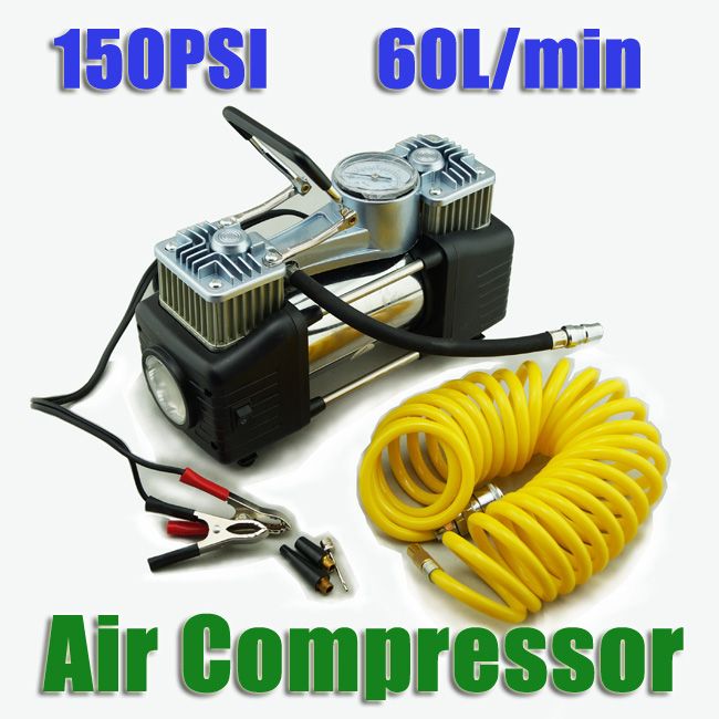 12V 150PSI 60L/Min Portable Air Compressor Pump With Manometer For Cars