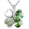 New arrival ! luck Crystal four leaves Pendant necklace Fashion women .24pcs/lot