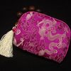 Cheap Cotton filled Small Cosmetic Makeup Bags Women Silk Fabric Tassel Zipper Gift Packaging Pouches 10pcs/lot mix color