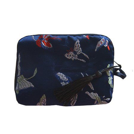 Katoen gevulde bloem floral rits kleine make-up tas kwastje zijden brocade mini pocket foto camera tas geschenk verpakking pouches groothandel