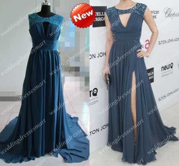2012 Custom Ziyi Zhang Celebrity Dresses Replica Sheath Jewel Pleat