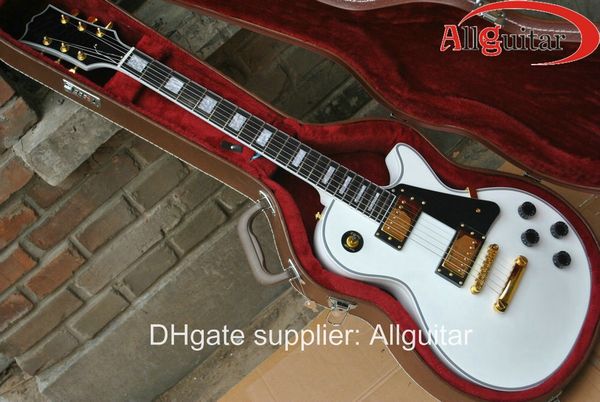 

custom shop alpine white ebony electric guitar gold hardware in stock