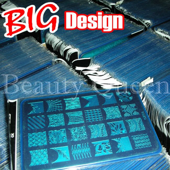 Stor design !! XL Nail Stamping Plate Stamp 328 Designs (CK09 - CK18) Bild Stencil Print Mall