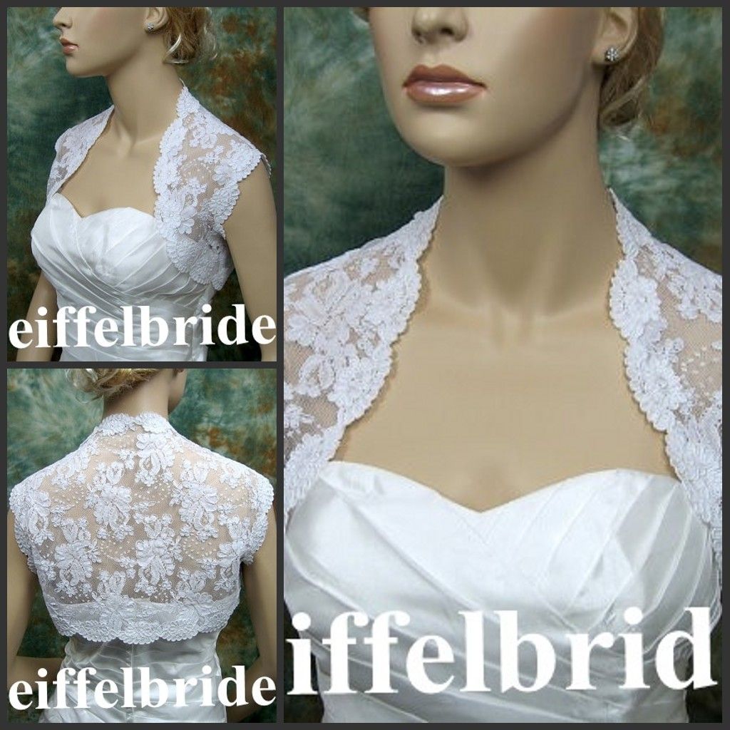 White Lace Cap Sleeves Wedding Jacket Mini Hot Sale Cheap Bridal Jacket Free Shipping 2013