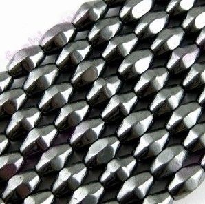 MIC Preto Hematite Magnético Facetado Rhombus Semente Arroz Beads Loose Grânulos Jóias DIY Hot Sell