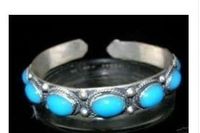 Charming Tibet Silver Turquoise Cuff Bracelet Size: Adjustab...